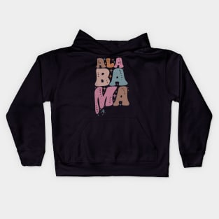 Alabama US State Retro Typography Kids Hoodie